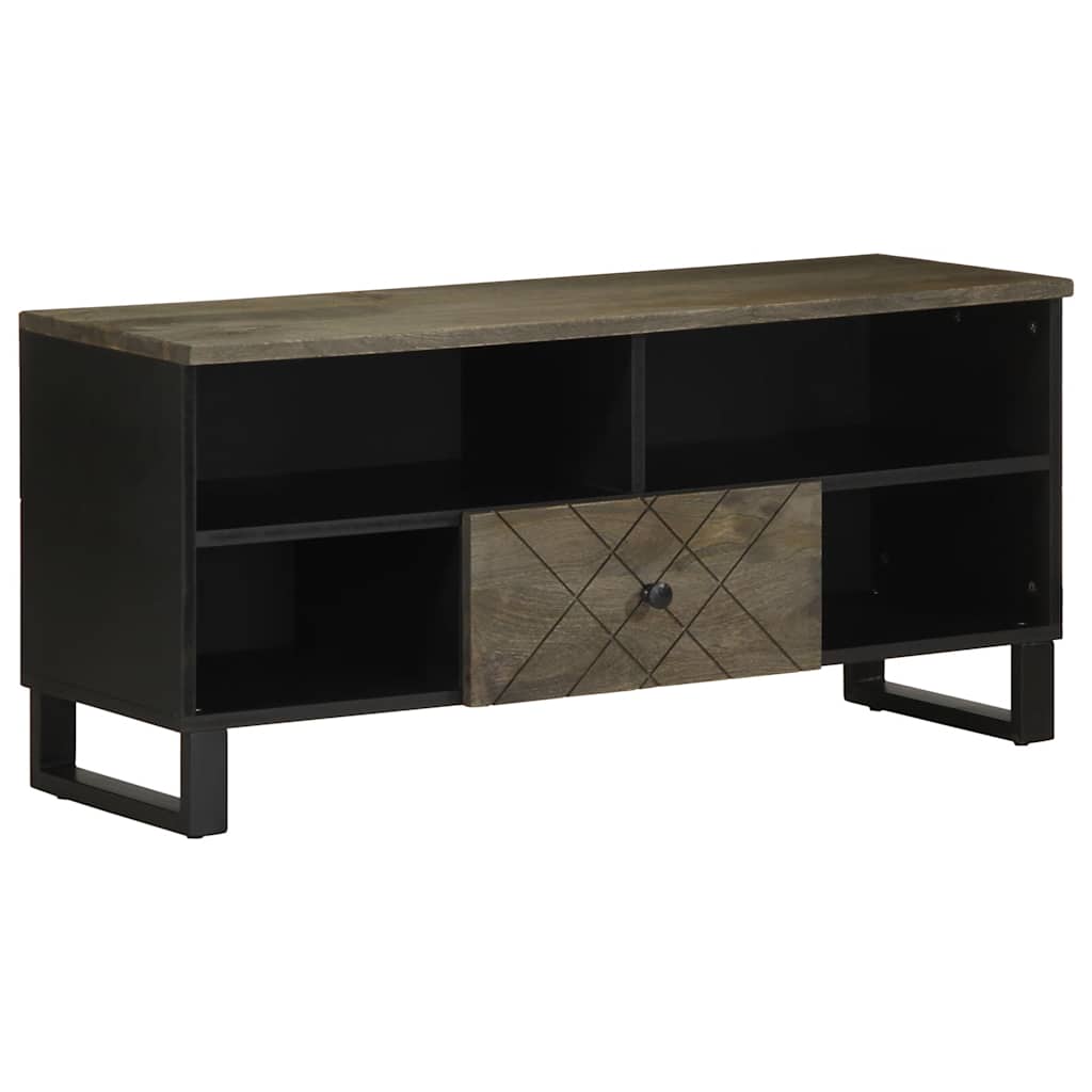 Mueble de TV madera maciza de acacia 100x42x40 cm