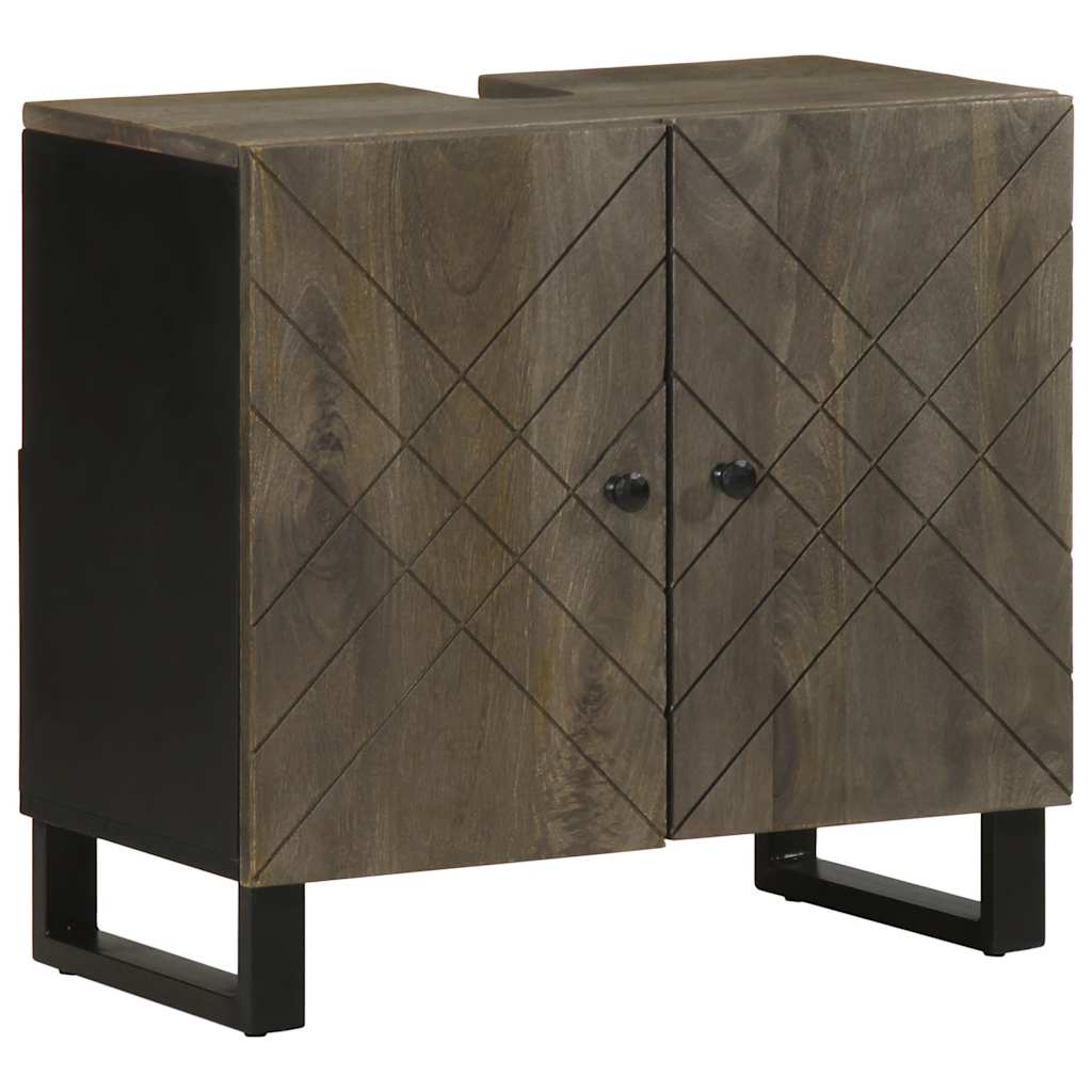 Mueble de lavabo madera mango y madera ingeniería 62x33x58 cm