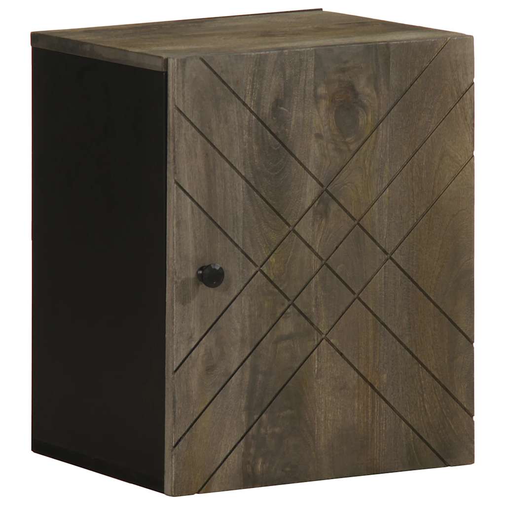 Solid wood wall-mounted bathroom cabinet with black handle 38x33x48cm