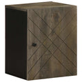 Solid wood wall-mounted bathroom cabinet with black handle 38x33x48cm