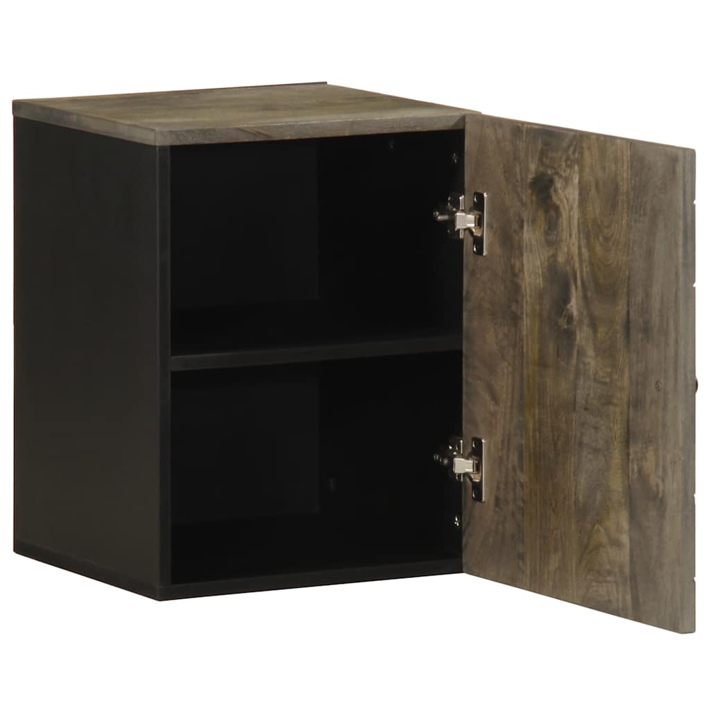 Solid wood wall-mounted bathroom cabinet with black handle 38x33x48cm