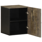 Solid wood wall-mounted bathroom cabinet with black handle 38x33x48cm