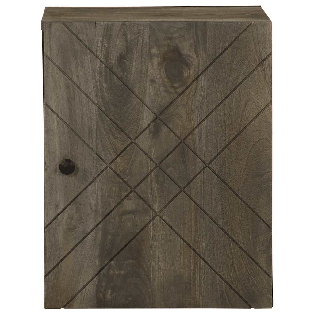 Solid wood wall-mounted bathroom cabinet with black handle 38x33x48cm