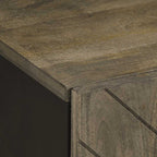 Solid wood wall-mounted bathroom cabinet with black handle 38x33x48cm