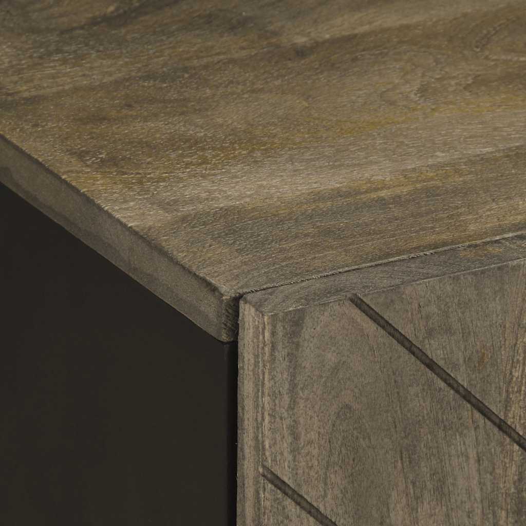Solid wood wall-mounted bathroom cabinet with black handle 38x33x48cm