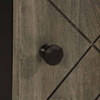 Solid wood wall-mounted bathroom cabinet with black handle 38x33x48cm