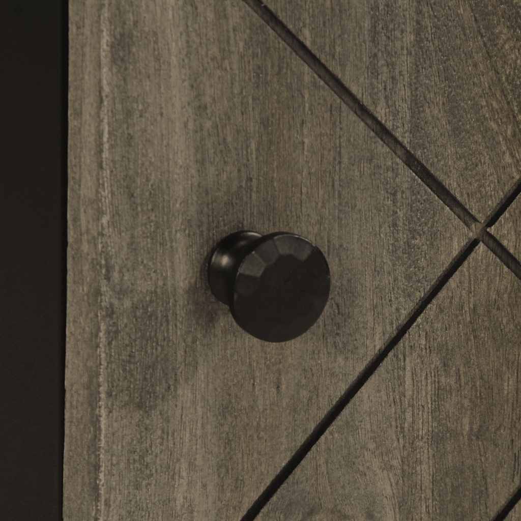 Solid wood wall-mounted bathroom cabinet with black handle 38x33x48cm