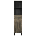 Mueble de baño de madera maciza de mango negro 38x33x160 cm