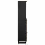 Mueble de baño de madera maciza de mango negro 38x33x160 cm