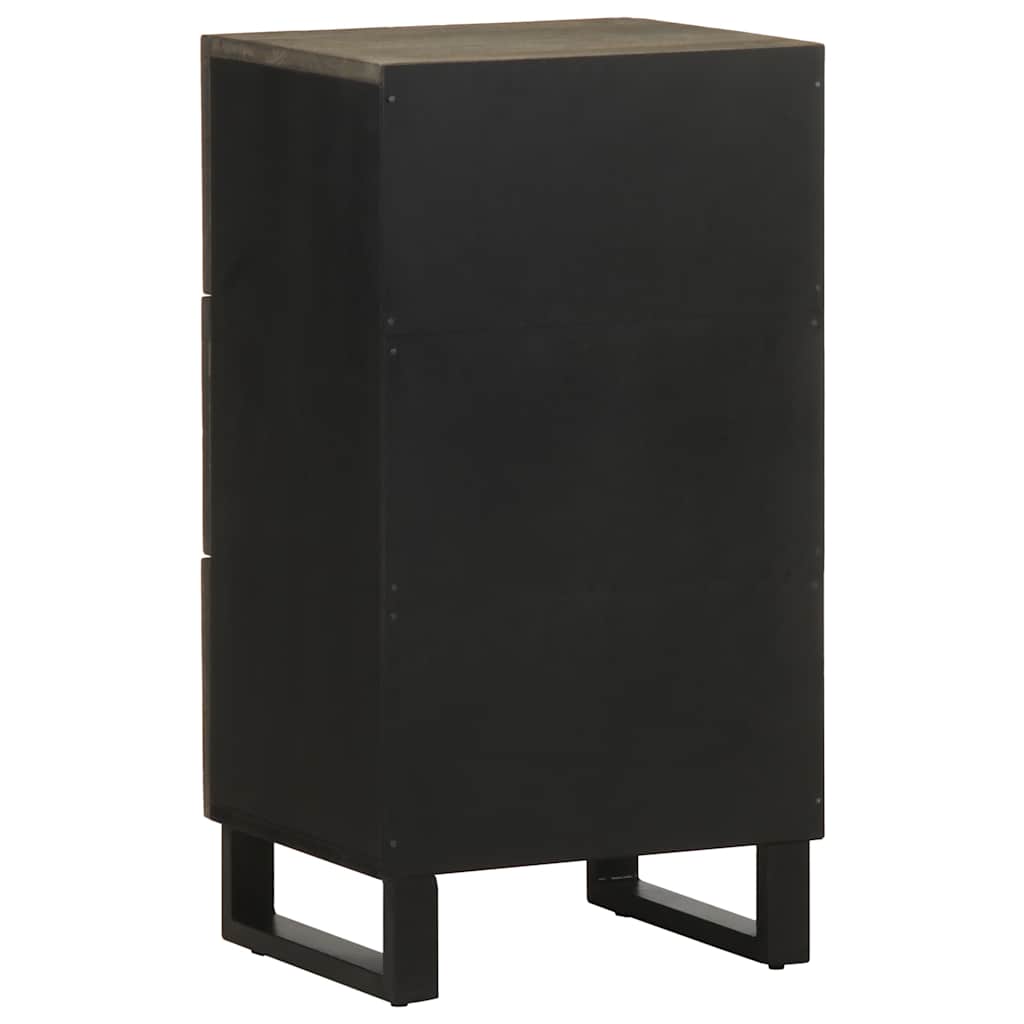 Aparador negro 40x33x75 cm madera maciza mango
