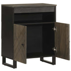 Aparador negro 60x33x75 cm madera maciza mango