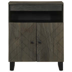 Aparador negro 60x33x75 cm madera maciza mango
