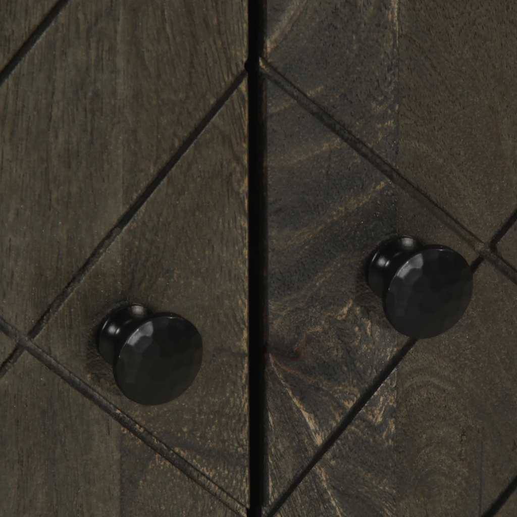 Aparador negro 60x33x75 cm madera maciza mango