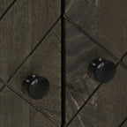 Aparador negro 60x33x75 cm madera maciza mango