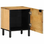 Mesilla de noche marrón 40x33x46 cm madera maciza mango