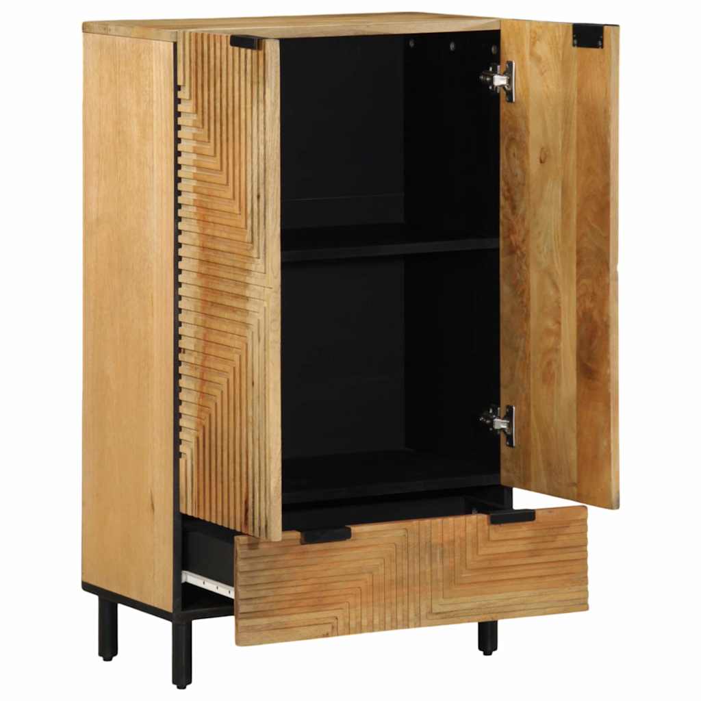 Aparador alto madera maciza de mango marrón 60x33x100 cm