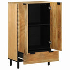 Aparador alto madera maciza de mango marrón 60x33x100 cm