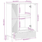 Aparador alto madera maciza de mango marrón 60x33x100 cm