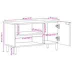 Mueble de TV Marrón 80 x 33 x 46 cm Madera de mango maciza