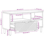 Mueble de TV Marrón 80 x 33,5 x 46 cm Madera de mango maciza