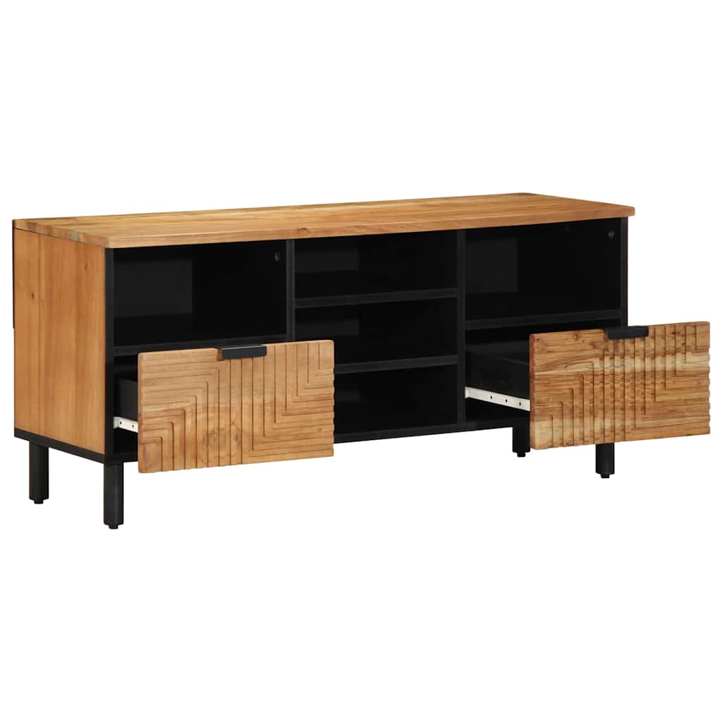 Mueble de TV Marrón 100 x 33,5 x 46 cm Madera de mango maciza