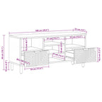 Mueble de TV Marrón 100 x 33,5 x 46 cm Madera de mango maciza