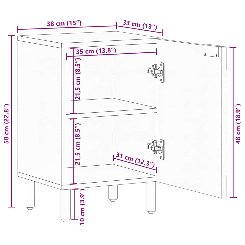 Mueble de Cuarto de Baño Marrón 38 x 33 x 58 cm