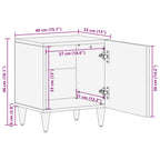 Mesitas noche 2 uds madera maciza mango gris claro 40x33x46 cm