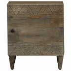 Mesitas noche 2 uds madera maciza mango gris claro 40x33x46 cm