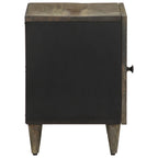 Mesitas noche 2 uds madera maciza mango gris claro 40x33x46 cm