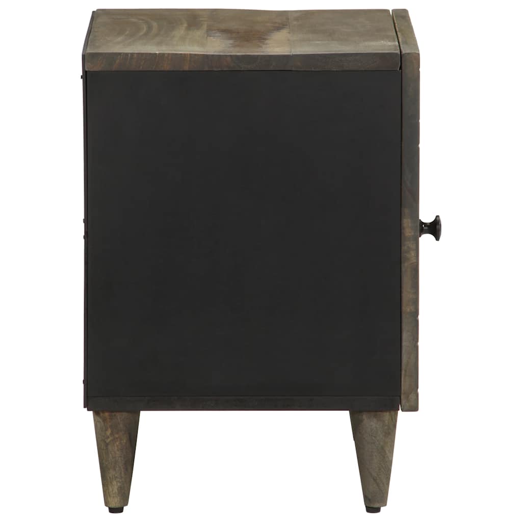 Mesitas noche 2 uds madera maciza mango gris claro 40x33x46 cm