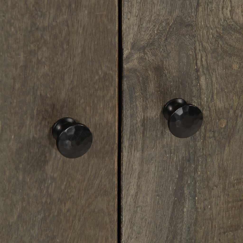 Aparador de madera maciza de mango gris claro 60x33,5x75 cm