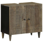 Armario de lavabo para baño madera maciza de mango 62x33x58 cm