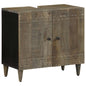 Armario de lavabo para baño madera maciza de mango 62x33x58 cm
