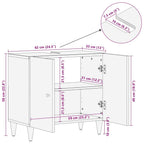 Armario de lavabo para baño madera maciza de mango 62x33x58 cm