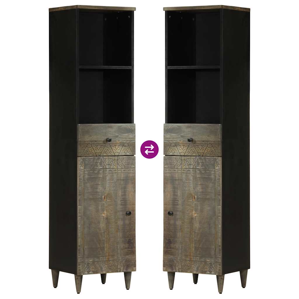 Mueble de baño madera maciza de mango 38x33x160 cm