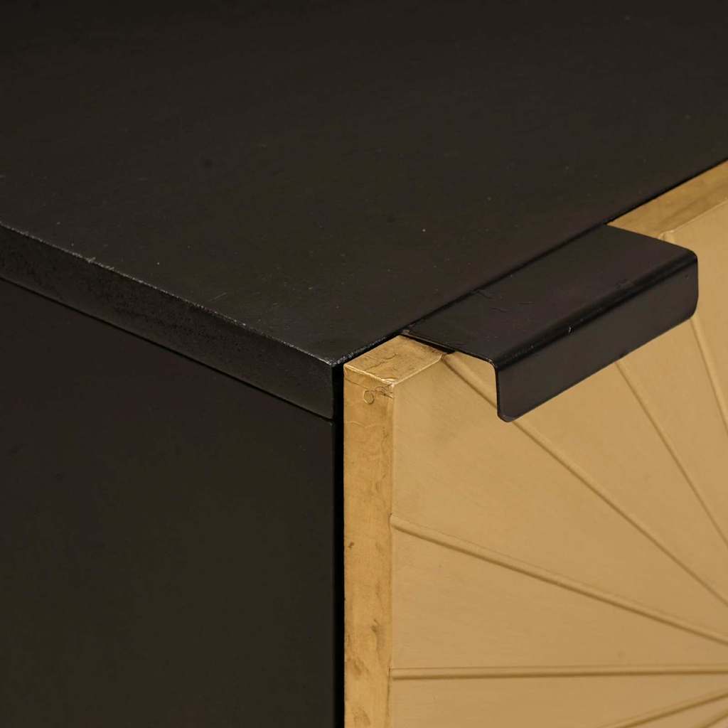 Mesa de noche 2 pcs Negro y dorado 40 x 33 x 46 cm
