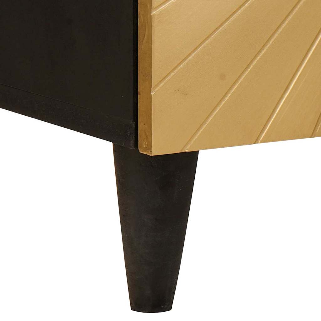 Mesa de noche 2 pcs Negro y dorado 40 x 33 x 46 cm