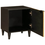 Mesa de noche 2 pcs Negro y dorado 40 x 33 x 46 cm