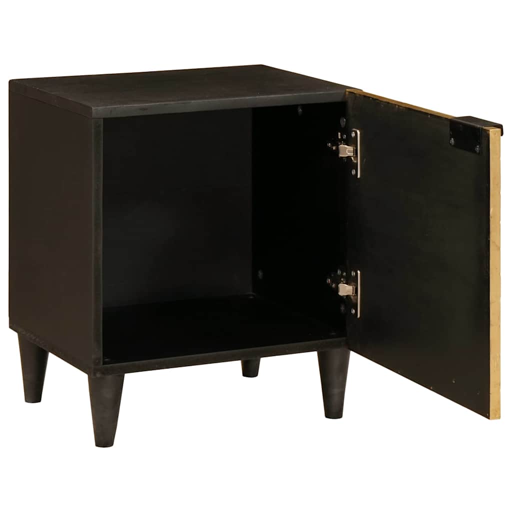 Mesa de noche 2 pcs Negro y dorado 40 x 33 x 46 cm