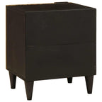 Mesa de noche 2 pcs Negro y dorado 40 x 33 x 46 cm