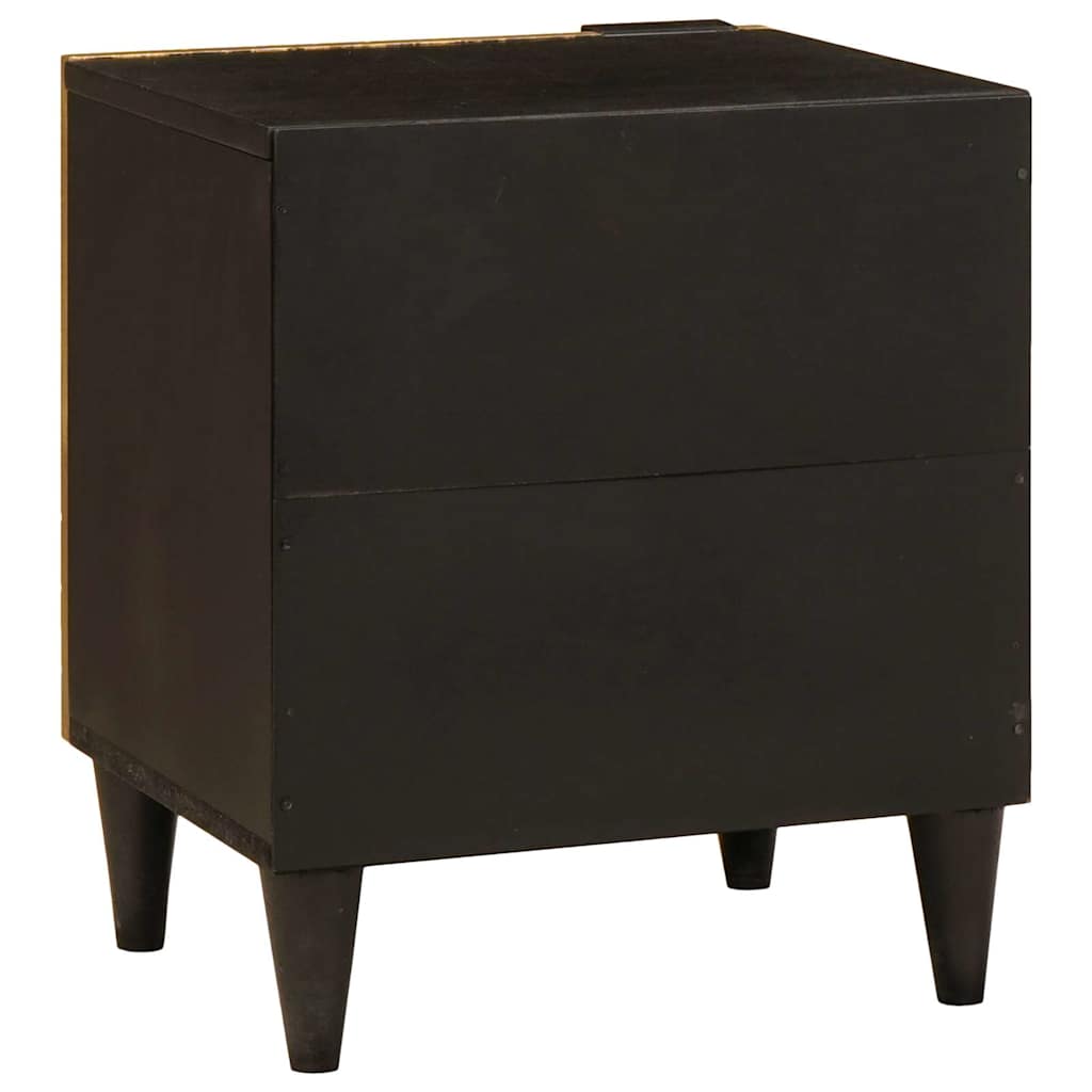 Mesa de noche 2 pcs Negro y dorado 40 x 33 x 46 cm