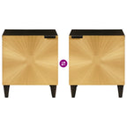 Mesa de noche 2 pcs Negro y dorado 40 x 33 x 46 cm