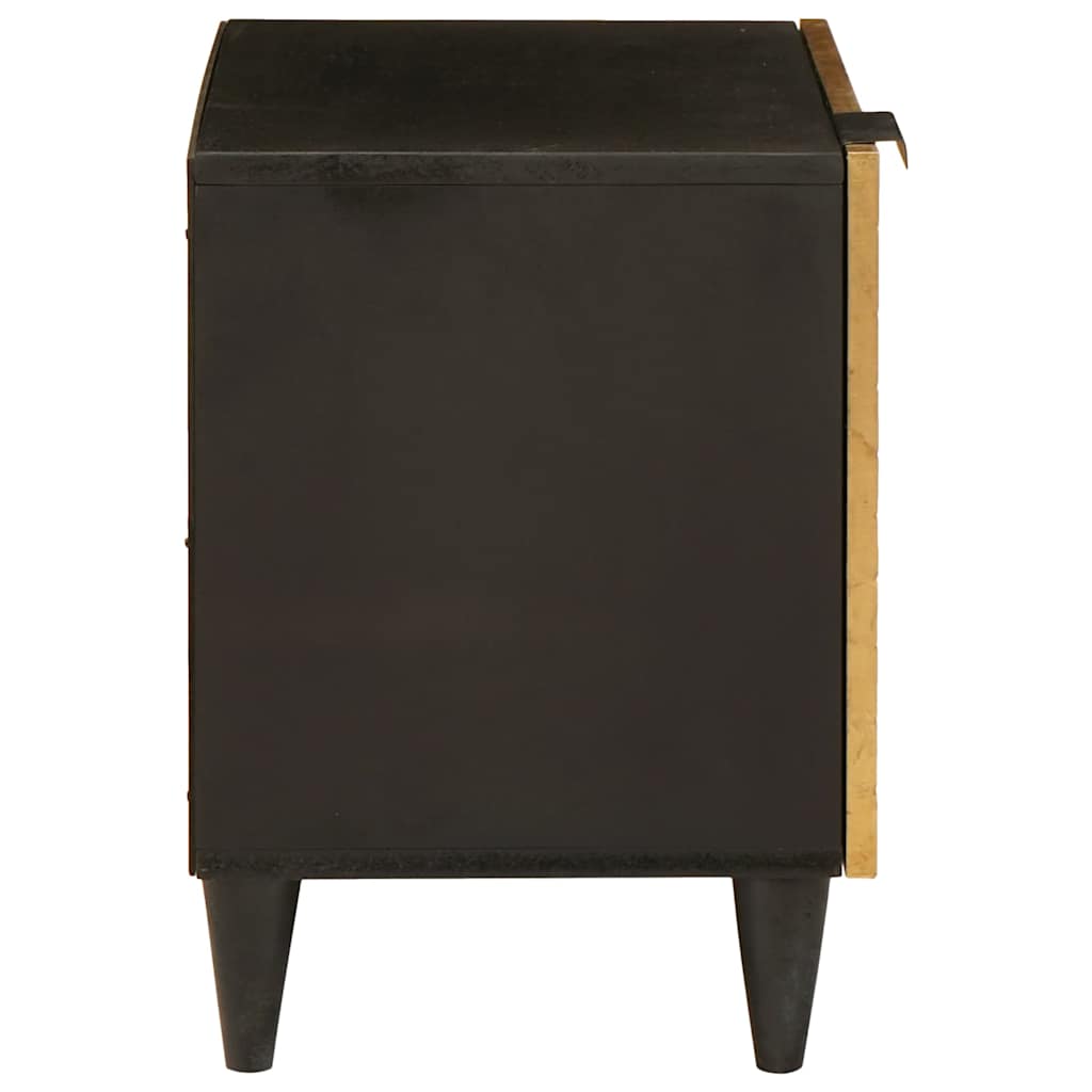 Mesa de noche 2 pcs Negro y dorado 40 x 33 x 46 cm