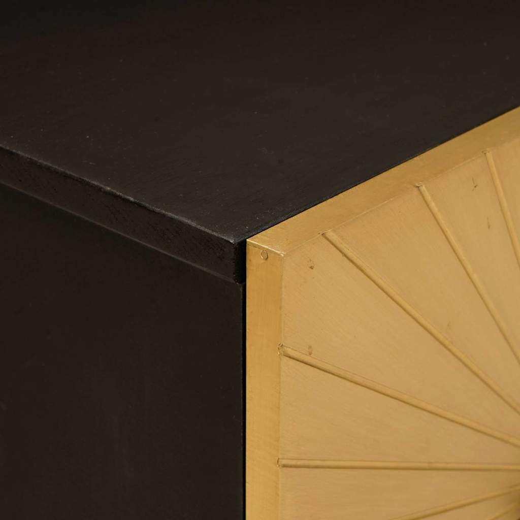 Mesa de noche 2 pcs Negro y dorado 40 x 33 x 46 cm