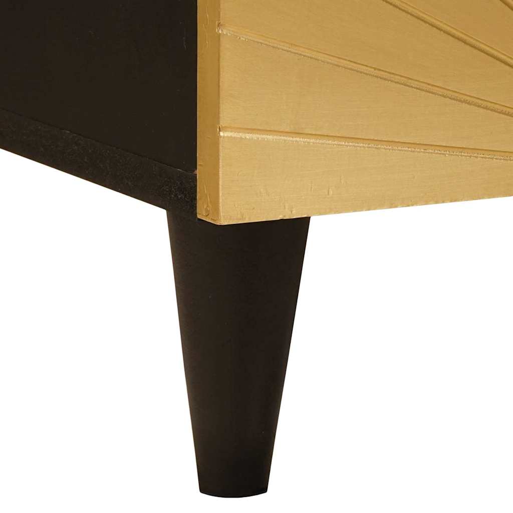 Mesa de noche 2 pcs Negro y dorado 40 x 33 x 46 cm