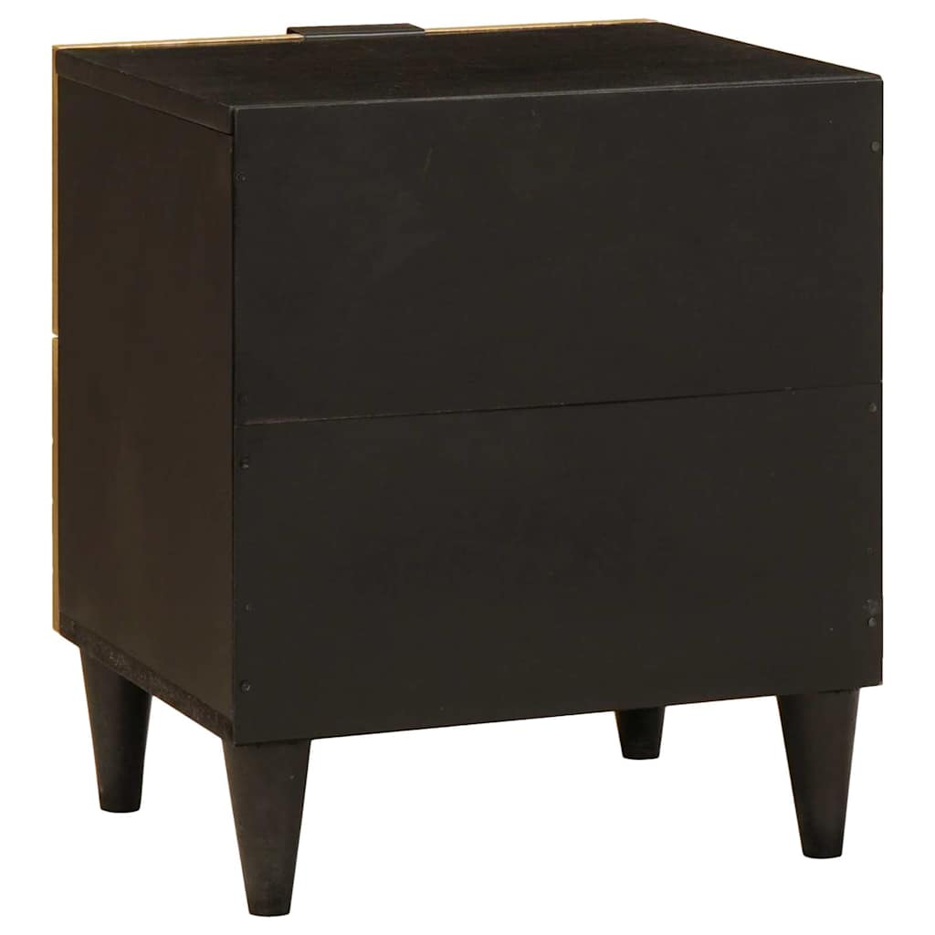 Mesa de noche 2 pcs Negro y dorado 40 x 33 x 46 cm