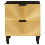 Mesa de noche 2 pcs Negro y dorado 40 x 33 x 46 cm