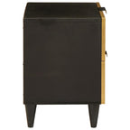 Mesa de noche 2 pcs Negro y dorado 40 x 33 x 46 cm