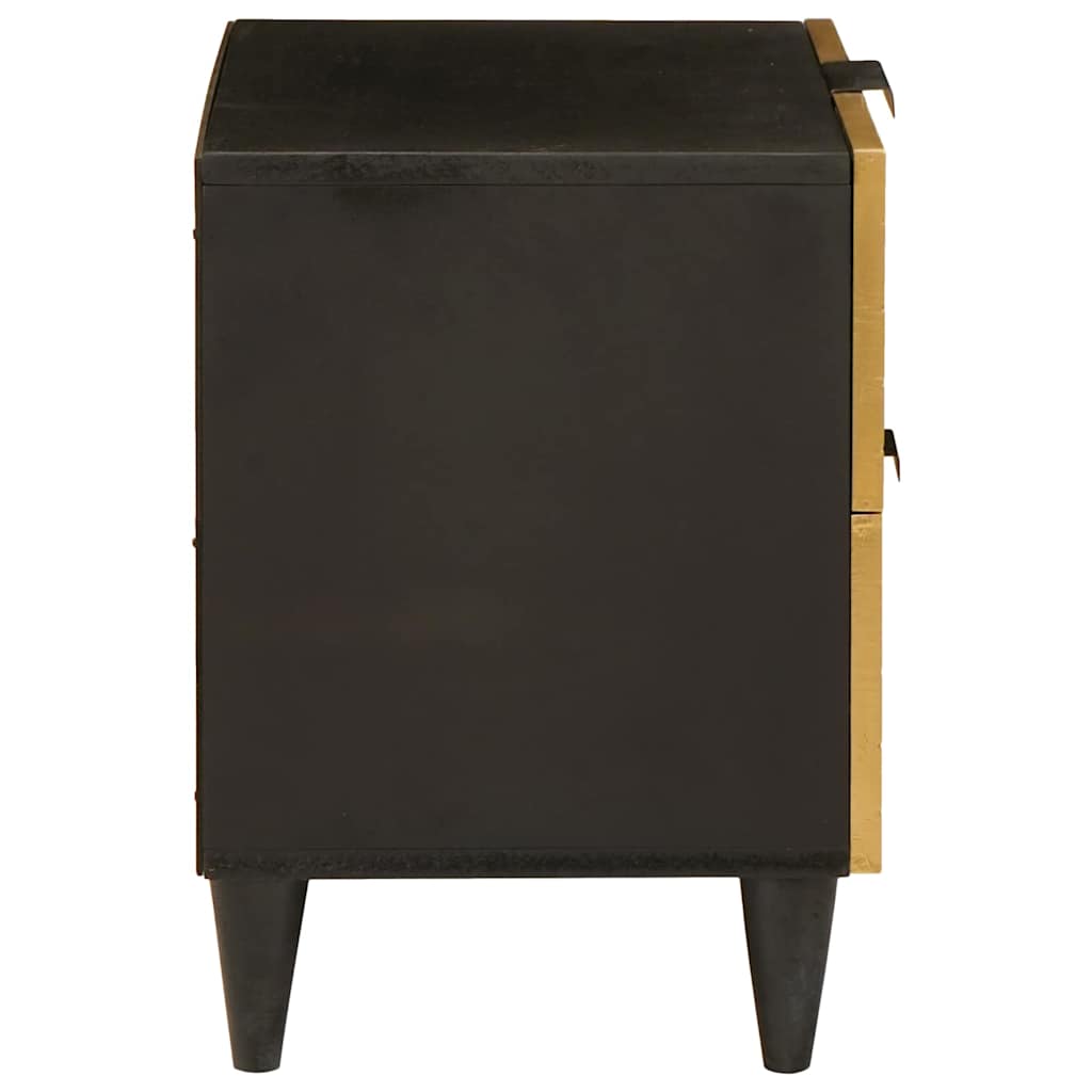 Mesa de noche 2 pcs Negro y dorado 40 x 33 x 46 cm